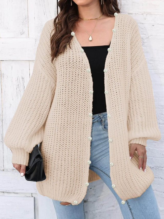 Open Front Long Sleeve Cardigan Trendsi Hanalas