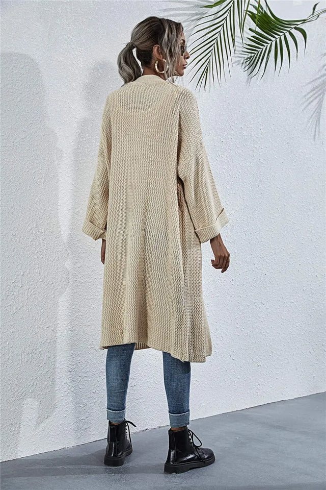 Open Front Long Sleeve Cardigan Trendsi Hanalas