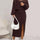 Open Front Long Sleeve Cardigan and Side Slit Cami Dress Set | Hanalas