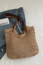 Openwork Woven Tote Bag Trendsi Hanalas