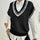 Pearl Trim Contrast V-Neck Sweater Vest Trendsi Hanalas