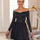 Pearl Trim Mesh Hem Off Shoulder Dress | Hanalas