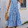 Perfee Decorative Button Printed Notched Sleeveless Midi Dress | Hanalas