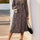 Perfee Leopard Surplice Long Sleeve Midi Dress Trendsi Hanalas