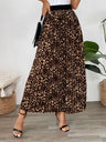 Perfee Pleated Leopard Maxi Skirt Trendsi Hanalas