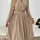 Perfee Pleated Tie Neck Long Sleeve Dress | Hanalas