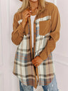 Plaid Collared Neck Long Sleeve Jacket Trendsi Hanalas