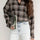 Plaid Collared Neck Long Sleeve Shirt | Hanalas