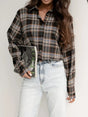 Plaid Collared Neck Long Sleeve Shirt | Hanalas