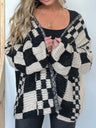 Plaid Open Front Long Sleeve Cardigan Trendsi Hanalas