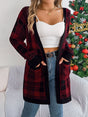 Plaid Open Front Long Sleeve Cardigan Trendsi Hanalas