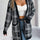 Plaid Open Front Long Sleeve Cardigan Trendsi Hanalas