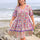 Plus Size Lace Detail Printed Half Sleeve Dress | Hanalas