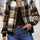 Plus Size Plaid Baseball Collar Zip Up Jacket Trendsi Hanalas