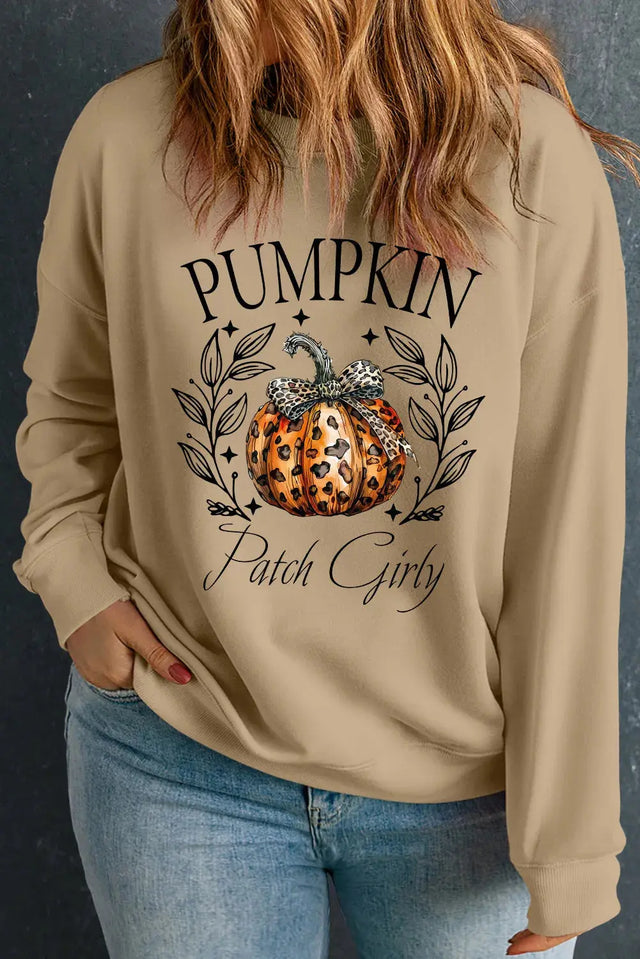 Plus Size Pumpkin Graphic Long Sleeve Sweatshirt Trendsi Hanalas