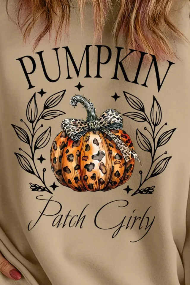 Plus Size Pumpkin Graphic Long Sleeve Sweatshirt Trendsi Hanalas