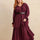 Plus Size Swiss Dot Tie Neck Flounce Sleeve Maxi Dress | Hanalas