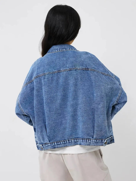 Pocketed Button Up Long Sleeve Denim Top Trendsi Hanalas