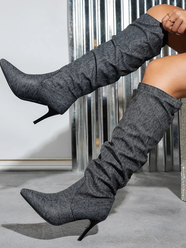 Point Toe Stiletto Boots Trendsi Hanalas