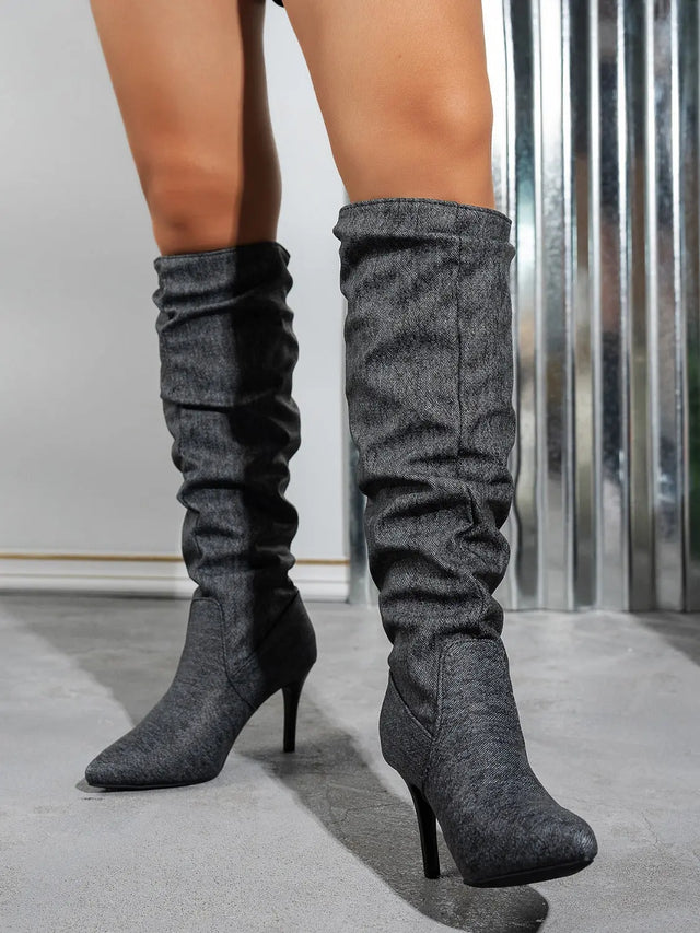 Point Toe Stiletto Boots Trendsi Hanalas