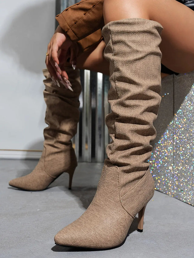 Point Toe Stiletto Boots Trendsi Hanalas