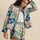 Printed Button Up Long Sleeve Outerwear and Shorts Set | Hanalas