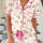 Printed Button Up Short Sleeve Top and Shorts Lounge Set | Hanalas