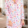 Printed Collared Neck Long Sleeve Lounge Dress | Hanalas