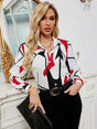 Printed Collared Neck Long Sleeve Shirt Trendsi Hanalas