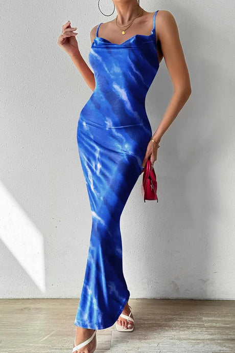 Printed Sleeveless Maxi Cami Dress | Hanalas