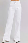 RISEN Full Size Tummy Control Double Button Wide Leg Jeans Trendsi Hanalas