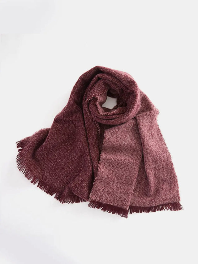 Raw Hem Heathered Polyester Scarf Trendsi Hanalas