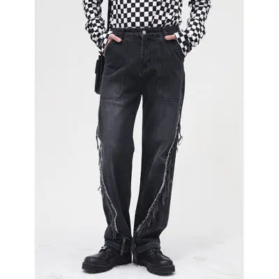 Raw Hem Jeans with Pockets | Hanalas