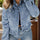 Raw Hem Long Sleeve Denim Jacket Trendsi Hanalas