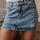 Rhinestone Distressed Denim Mini Skirt | Hanalas
