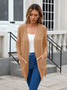 Ribbed Button Down V-Neck Long Sleeve Cardigan Trendsi Hanalas