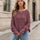 Round Neck Dropped Shoulder Long Sleeve Sweater Trendsi Hanalas