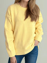 Round Neck Dropped Shoulder Long Sleeve Sweater Trendsi Hanalas