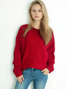 Round Neck Dropped Shoulder Long Sleeve Sweater Trendsi Hanalas