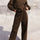 Round Neck Long Sleeve Top and Elastic Waist Pants Set | Hanalas
