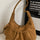 Ruched Suede Handbag with Zipper Trendsi Hanalas