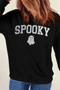 SPOOKY Round Neck Long Sleeve Sweatshirt Trendsi Hanalas