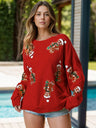 Sequin Gingerbread Man Long Sleeve Sweatshirt Trendsi Hanalas