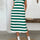 Side Slit Contrast Striped Sleeveless Midi Dress | Hanalas