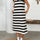 Slit Contrast Striped Johnny Collar Sleeveless Midi Dress with Pockets | Hanalas