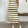 Slit Contrast Striped Johnny Collar Sleeveless Midi Dress with Pockets | Hanalas
