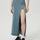 Slit Denim Skirt with Zip | Hanalas