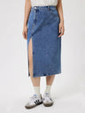 Slit Midi Denim Skirt with Pockets Trendsi Hanalas