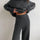 Slit Turtleneck Long Sleeve Top and Pants Sweater Set | Hanalas