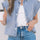 Snap Down Cap Sleeve Denim Top | Hanalas